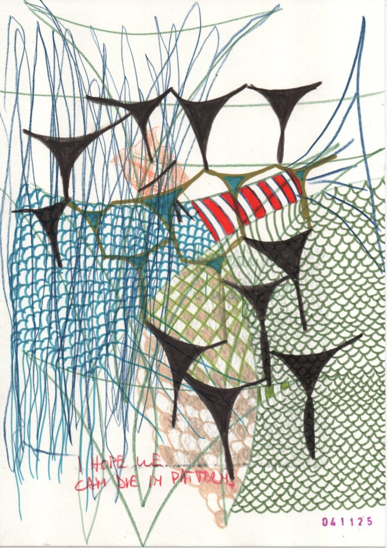 daily drawing: "I hope we can die in patterns"