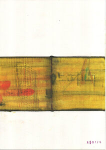 a drawing by Bart Geerts with the colour yellow quite prominently on view