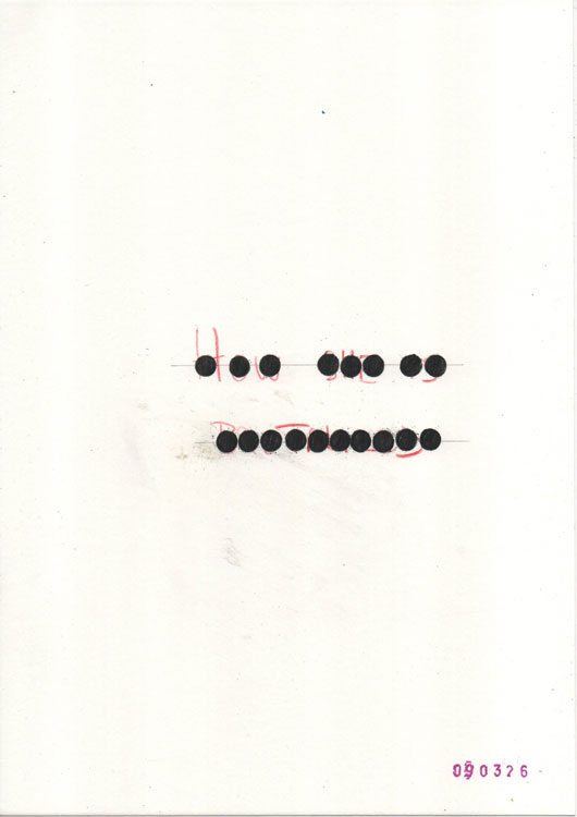 sous rature only the rhythm of the text is left visible