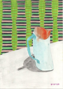 an attempt to represent something that takes a different turn once the drawing gets going