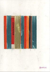 a drawing with different vertical colours and conscience on top