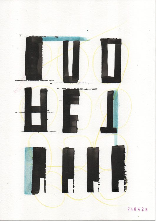 typography alphabet trying to find the words, trying to find the rhythm, trying to find the voice