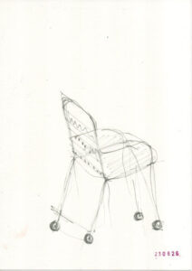 a chair with wheels